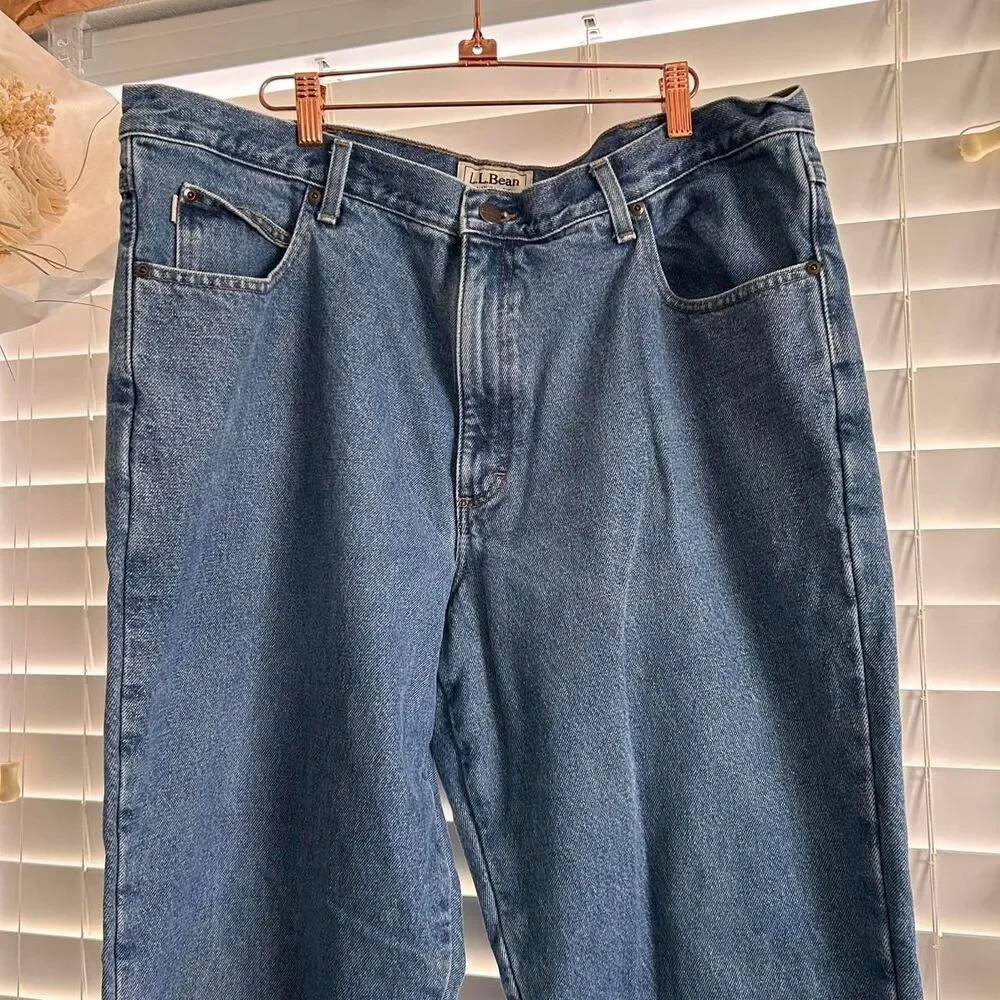 Vintage L.L.Bean Flannel Lined Natural Fit Jeans Gorpcore Old money  40 x 30